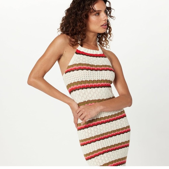 Forever 21 Dresses & Skirts - Forever 21 Crochet dress Blue Cream Details.  Stock photo slightly different